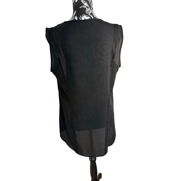 Anthropologie Maeve Sleeveless Blouse Top Black Cut Out Neck Size S - Picture 3 of 6
